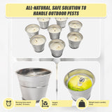 8x Mosquito Insect Bug Repellent Small Bucket Citronella Candles - Close-Up Angle
