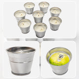 8x Mosquito Insect Bug Repellent Small Bucket Citronella Candles - Low Angle