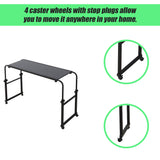 Overbed Table Work Laptop Desk with Wheels - Close-Up Angle