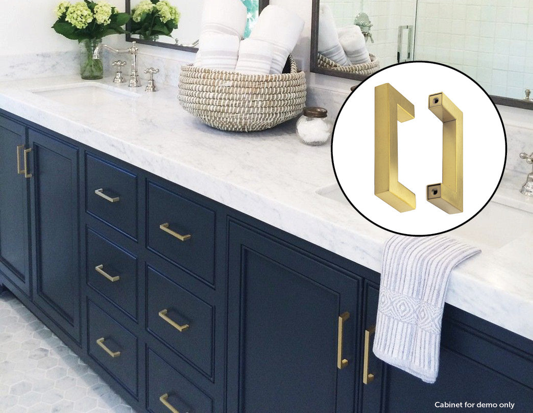 15x Brushed Brass Drawer Pulls Kitchen Cabinet Handles - Gold Finish 96mm