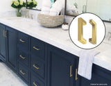 15x Brushed Brass Drawer Pulls Kitchen Cabinet Handles - Gold Finish 96mm