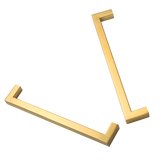 15 x Brushed Brass Drawer Pulls Kitchen Cabinet Handles - Gold Finish 192mm - 45-Degree Angle