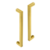 15 x Brushed Brass Drawer Pulls Kitchen Cabinet Handles - Gold Finish 192mm - Close-Up Angle