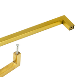 15 x Brushed Brass Drawer Pulls Kitchen Cabinet Handles - Gold Finish 192mm - Low Angle