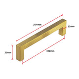 15 x Brushed Brass Drawer Pulls Kitchen Cabinet Handles - Gold Finish 192mm - Extra Image