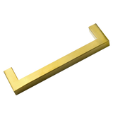 15x Brushed Brass Drawer Pulls Kitchen Cabinet Handles - Gold Finish 128mm - Side View
