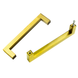 15x Brushed Brass Drawer Pulls Kitchen Cabinet Handles - Gold Finish 128mm - Rear View