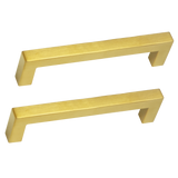 15x Brushed Brass Drawer Pulls Kitchen Cabinet Handles - Gold Finish 128mm