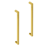 15x Brushed Brass Drawer Pulls Kitchen Cabinet Handles - Gold Finish 256mm - Top-Down View