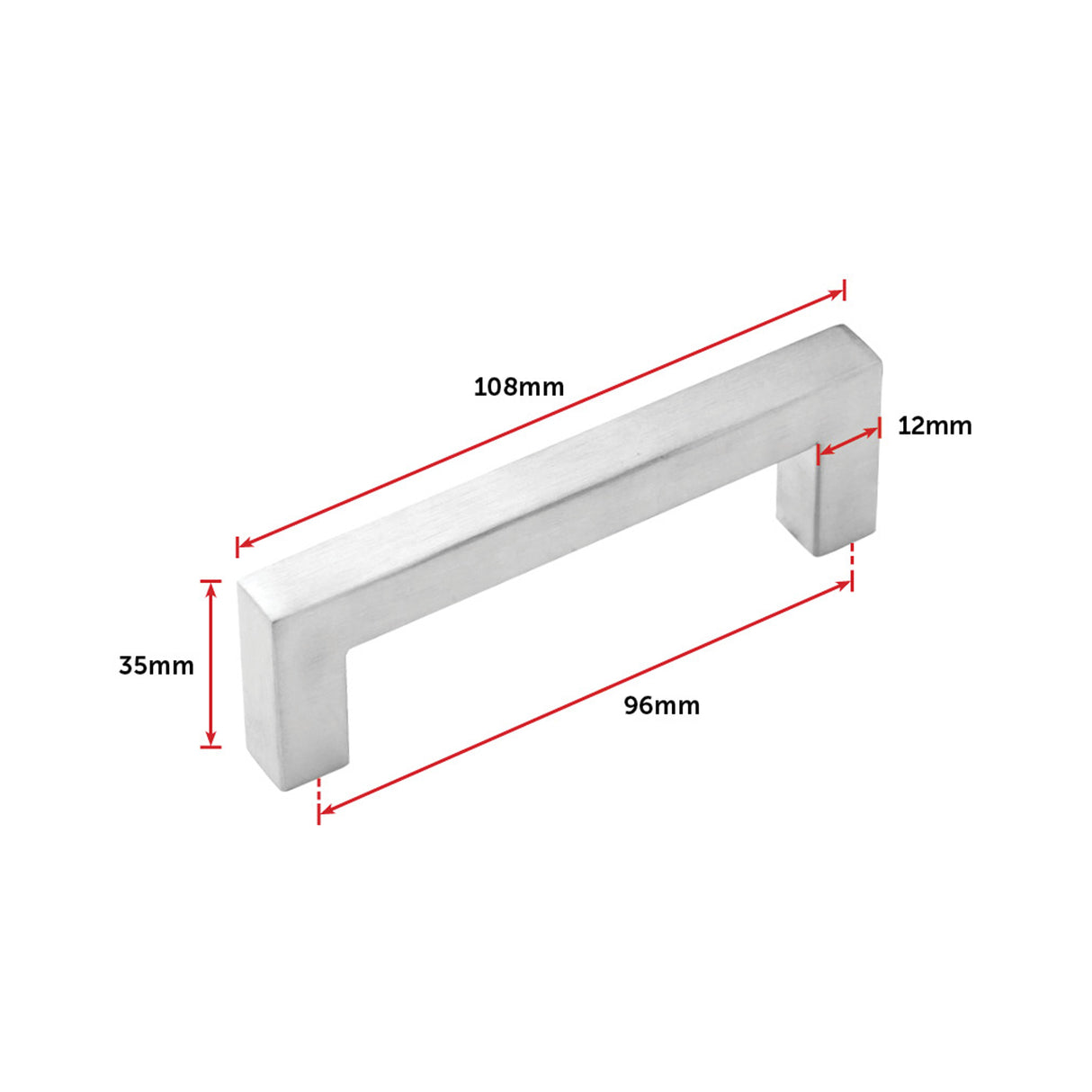 Brushed Nickel Stainless Steel Kitchen Cabinet Square Drawer Pull Door Handles 15-Pack