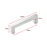 Brushed Nickel Stainless Steel Kitchen Cabinet Square Drawer Pull Door Handles 15-Pack - Extra Image