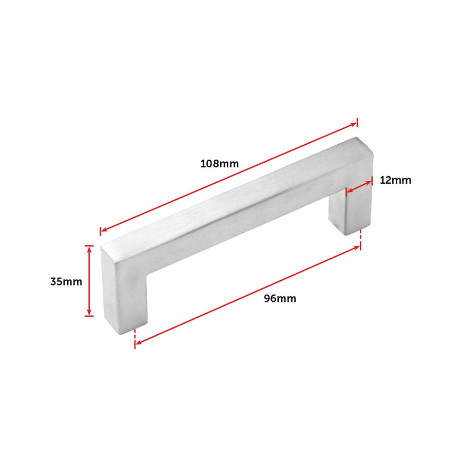 Brushed Nickel Stainless Steel Kitchen Cabinet Square Drawer Pull Door Handles 15-Pack