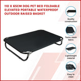 110 x 65cm Dog Pet Bed Foldable Elevated Portable Waterproof Outdoor Raised Basket - Top-Down View