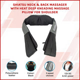 Shiatsu Neck & Back Massager with Heat &ndash; Deep Kneading Massage Pillow for Shoulders