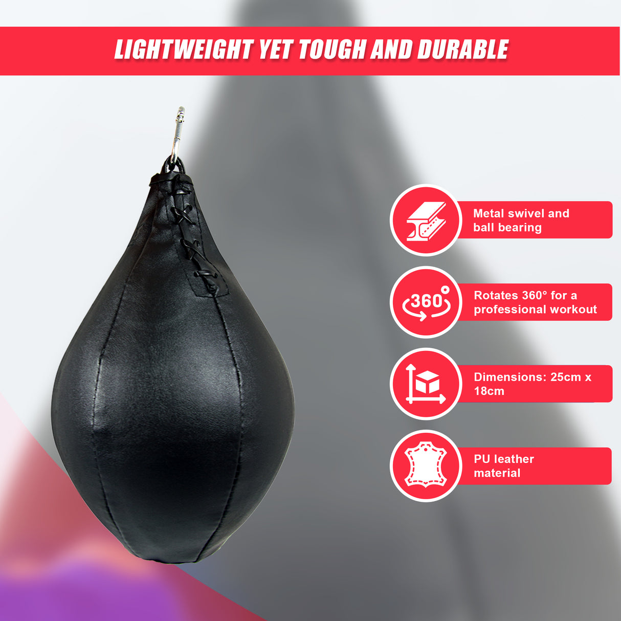 Boxing Speed Bag PU Leather MMA Punching Focus Bag Muay Thai Training Speed