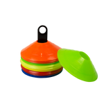 60 Pack Sports Training Discs Markers Cones Soccer AFL Exercise Personal Fitness - Rear View