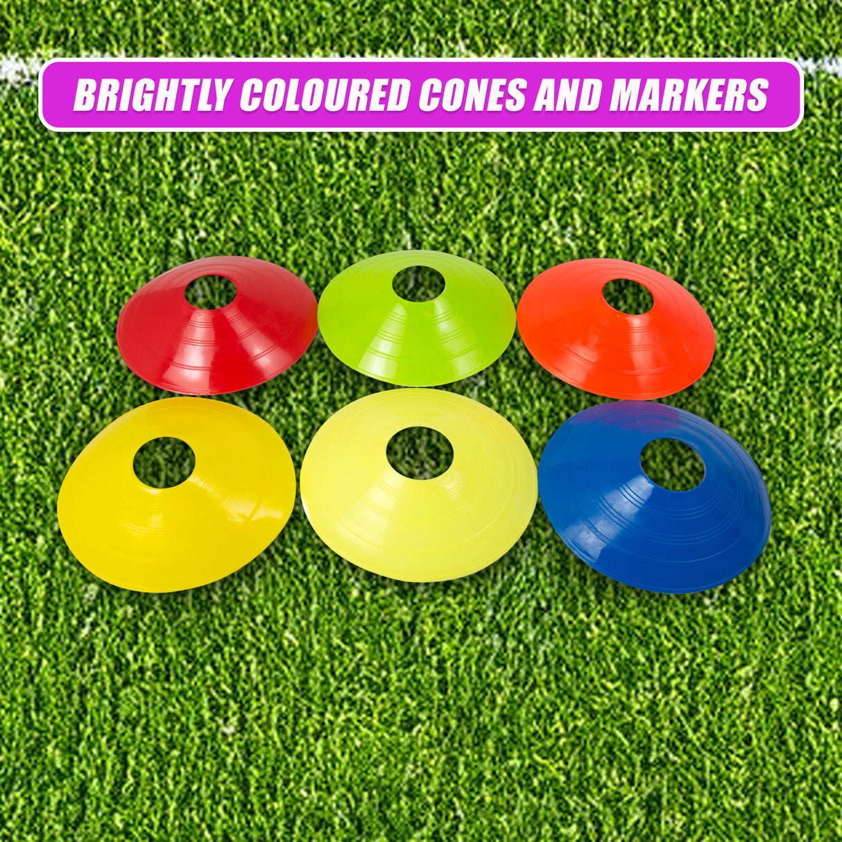 60 Pack Sports Training Discs Markers Cones Soccer AFL Exercise Personal Fitness