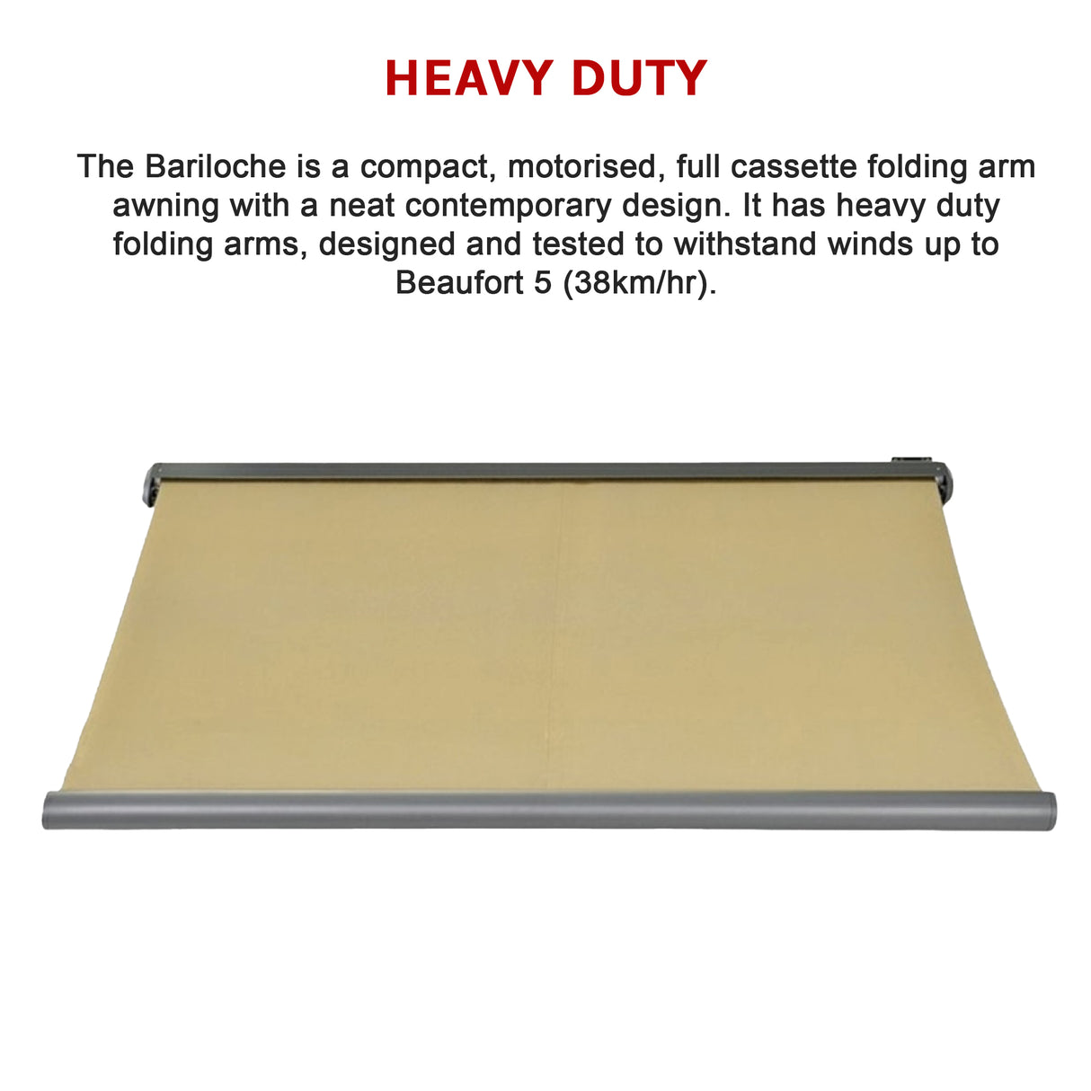 Heavy Duty Full Cassette Motorised Awning - 5.5m x 3.0m