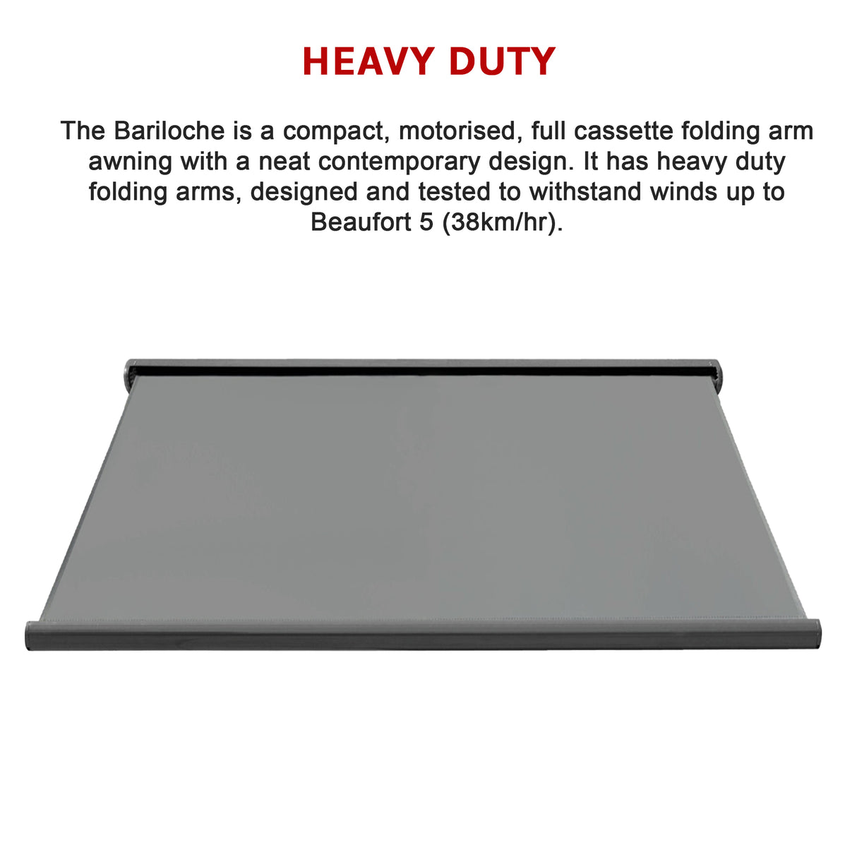 Heavy Duty Full Cassette Motorised Awning - 5.5m x 3.0m