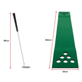 Golf Beer Pong Game Toy Set Green Golf Putting Matt with 2 Putters, 6 Balls - Extra Image