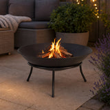 Iron Fire Bowl Traditional Log Fire Pit Outdoor Heating Camp Site Barbecue
