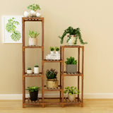 Indoor Outdoor Garden Plant Stand Planter Flower Pot Shelf Wooden Shelving - 9 Shelves - Top-Down View