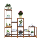 Indoor Outdoor Garden Plant Stand Planter Flower Pot Shelf Wooden Shelving - 12 Shelves