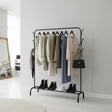 Closet Organizer Metal Garment Rack Portable Clothes Hanger Storage Shoes Rack Black