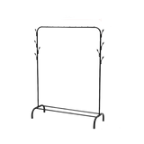 Closet Organizer Metal Garment Rack Portable Clothes Hanger Storage Shoes Rack Black - Front View