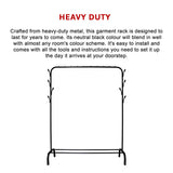 Closet Organizer Metal Garment Rack Portable Clothes Hanger Storage Shoes Rack Black
