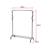 Closet Organizer Metal Garment Rack Portable Clothes Hanger Storage Shoes Rack Black - Extra Image
