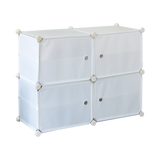White Cube DIY Shoe Cabinet Rack Storage Portable Stackable Organiser Stand - Side View