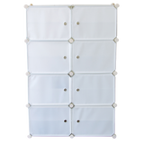 White Cube DIY Shoe Cabinet Rack Storage Portable Stackable Organiser Stand - Rear View