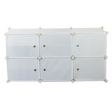 White Cube DIY Shoe Cabinet Rack Storage Portable Stackable Organiser Stand - Rear View