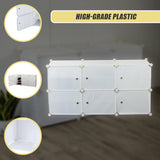 White Cube DIY Shoe Cabinet Rack Storage Portable Stackable Organiser Stand - Low Angle