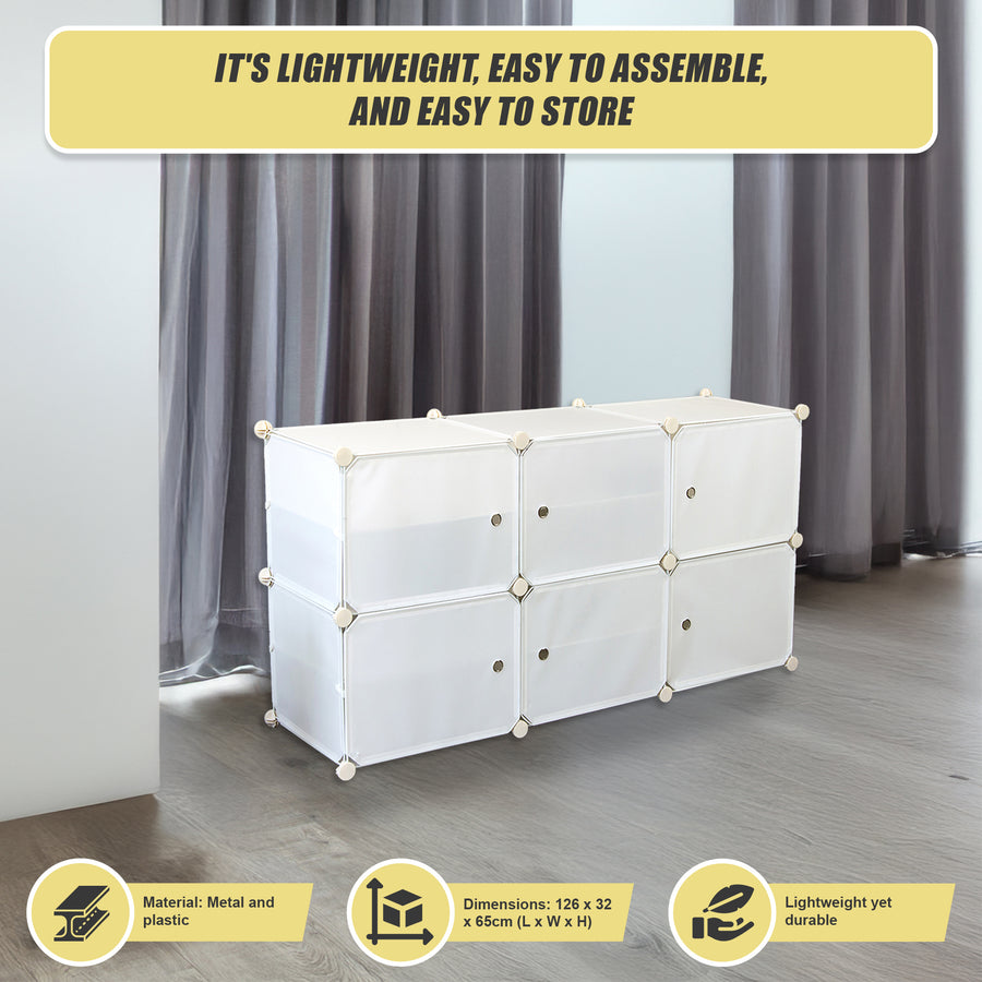 White Cube DIY Shoe Cabinet Rack Storage Portable Stackable Organiser Stand