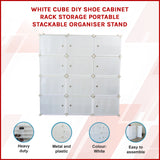 White Cube DIY Shoe Cabinet Rack Storage Portable Stackable Organiser Stand