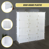 White Cube DIY Shoe Cabinet Rack Storage Portable Stackable Organiser Stand - Rear View