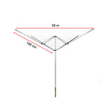 4 Arm Rotary Airer Outdoor Washing Line Clothes Dryer 50m Length - Extra Image