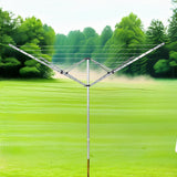 4 Arm Rotary Airer Outdoor Washing Line Clothes Dryer 50m Length - Side View