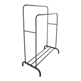 Heavy Metal Double Clothes Rail Hanging Rack Garment Display Stand Storage Shelf