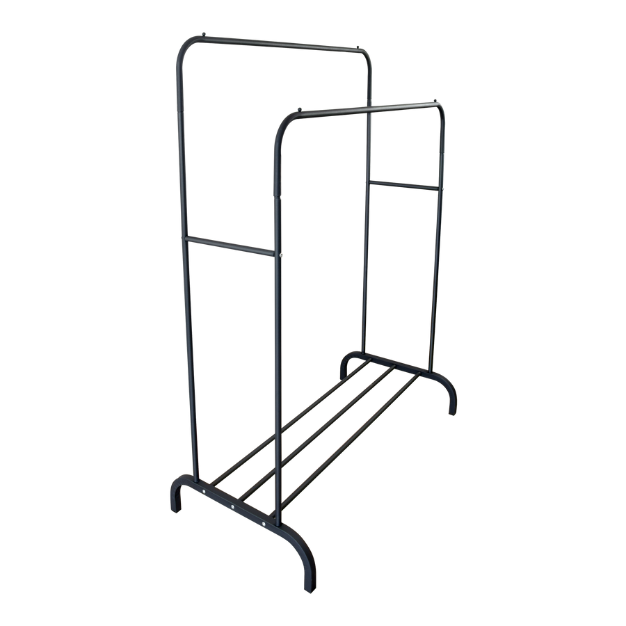 Heavy Metal Double Clothes Rail Hanging Rack Garment Display Stand Storage Shelf