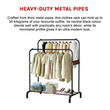 Heavy Metal Double Clothes Rail Hanging Rack Garment Display Stand Storage Shelf