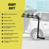 Premium 4-Bike Carrier Rack Hitch Mount Swing Down Bicycle Rack W/ 2