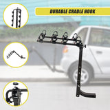Premium 4-Bike Carrier Rack Hitch Mount Swing Down Bicycle Rack W/ 2