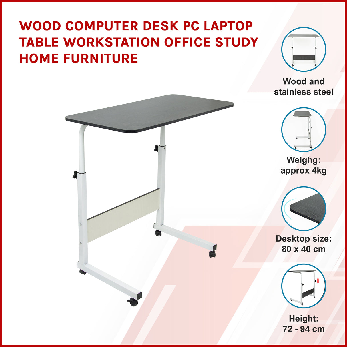 Wood Computer Desk PC Laptop Table Workstation Office Study Home Furniture