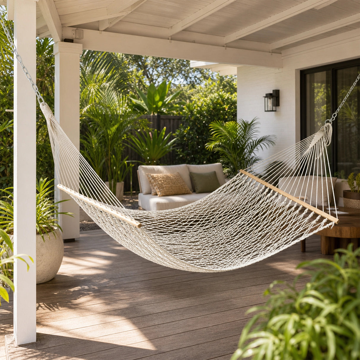 4m Traditional Cotton Rope Hammock with Hanging Hardware