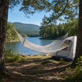 4m Traditional Cotton Rope Hammock with Hanging Hardware - 45-Degree Angle
