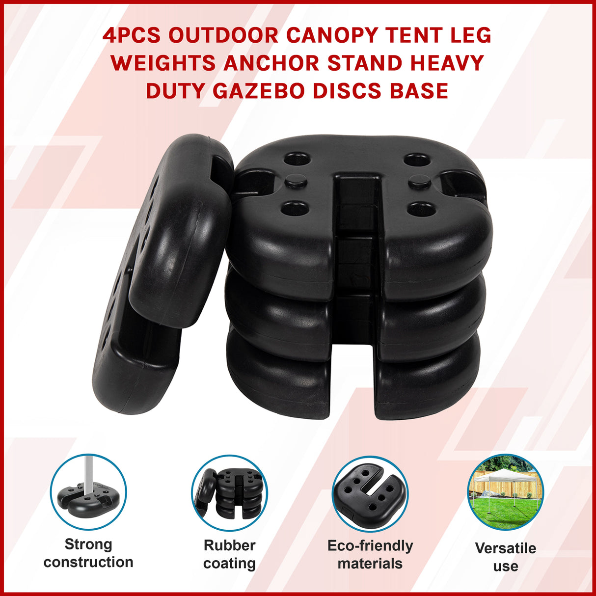 4pcs Outdoor Canopy Tent Leg Weights Anchor Stand Heavy Duty Gazebo Discs Base