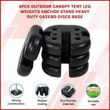4pcs Outdoor Canopy Tent Leg Weights Anchor Stand Heavy Duty Gazebo Discs Base - Rear View